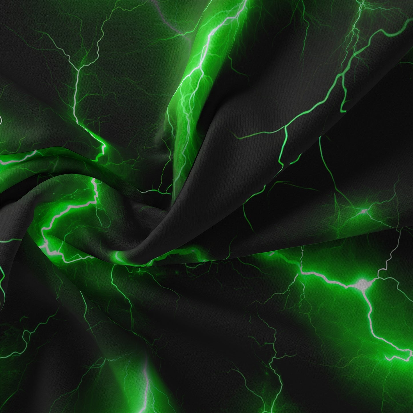 3Pcs Green Lightning Quilt Cover Set – 3D Electric Storm Bedding with Pillowcases