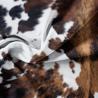 3Pcs Brown Cowhide Print Quilt Cover Set – Western Ranch Style Bedding with Pillowcases