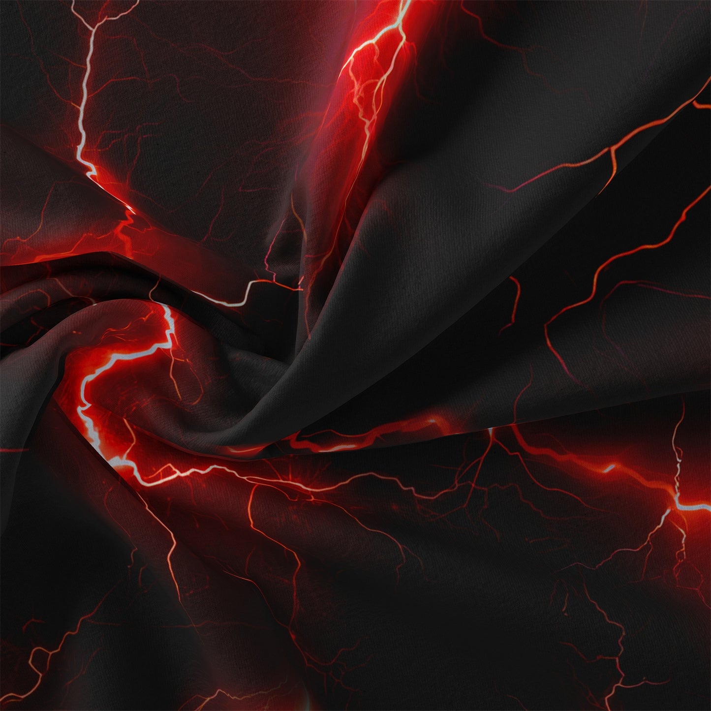 3Pcs Red Lightning Quilt Cover Set – 3D Electric Storm Bedding with Pillowcases