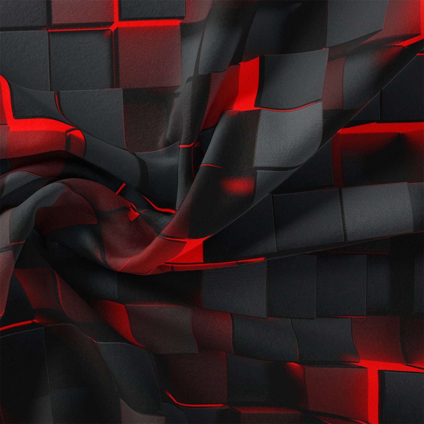 3Pcs Cyberpunk Geometric Bedding Set – Black Red Modern Duvet Cover Set with Pillowcases