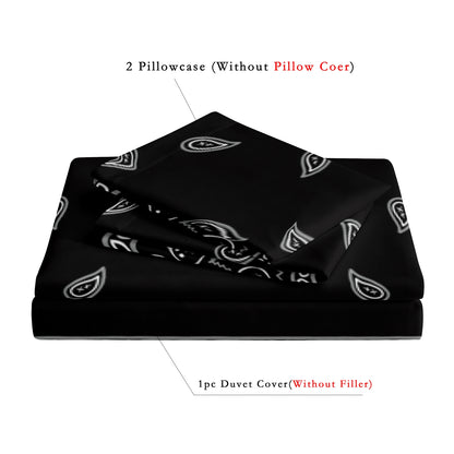 3Pcs Red Paisley Bandana Duvet Cover Set | Western Street Style Bedding