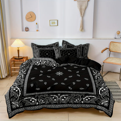 3Pcs Red Paisley Bandana Duvet Cover Set | Western Street Style Bedding