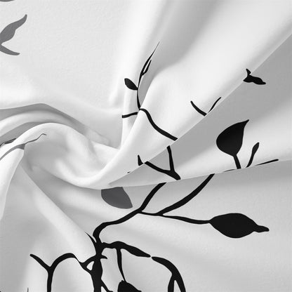 3Pcs Black White Botanical Duvet Cover Set | Modern Branch Bedding with Pillowcases