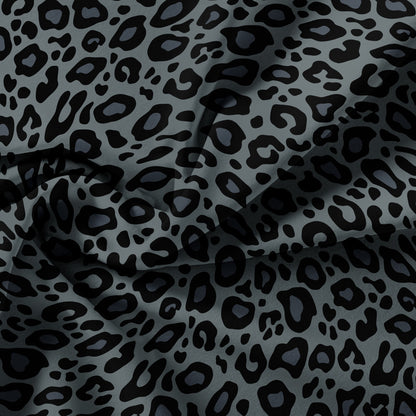 3Pcs Dark Grey Leopard Print Quilt Cover Set