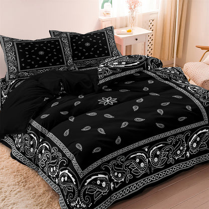 3Pcs Red Paisley Bandana Duvet Cover Set | Western Street Style Bedding